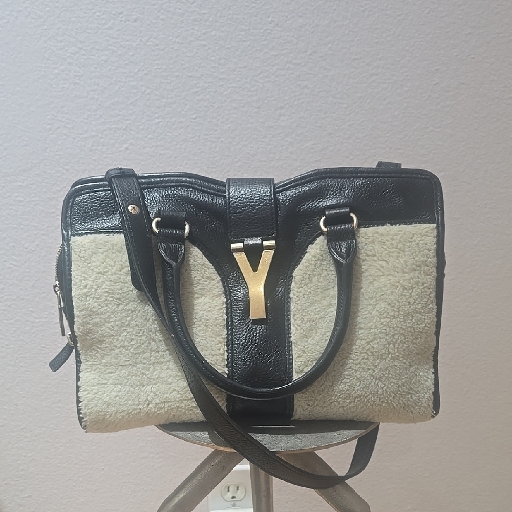 Authentic Rare YSL Black and Cream Designer Handbag In Great Used Condition